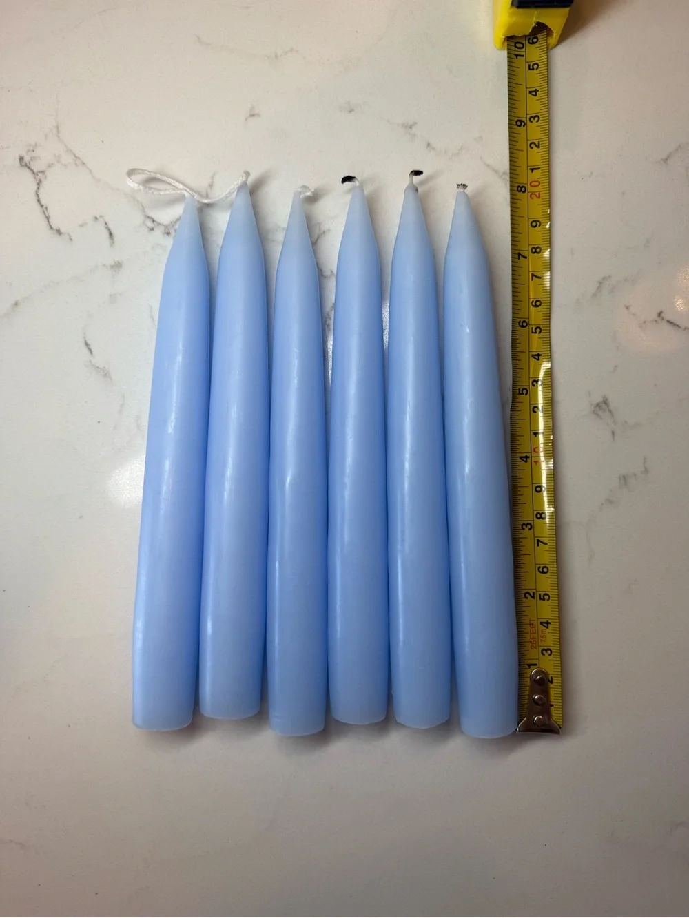 Anthropologie Unscented Taper Candles | Blue - Set of 6